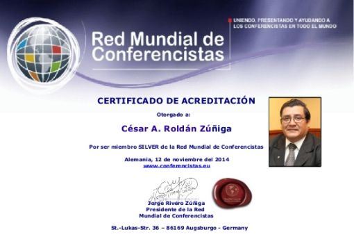 Certificado miembro SILVER de la Red Mundial de Conferencistas