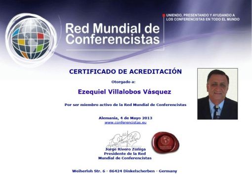 Certificado red Mundial de Conferencistas